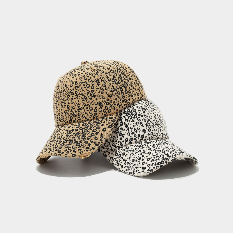 Simple Series Retro Baseball Cap Met Luipaardprint Van Katoen h5 Afbeelding2
