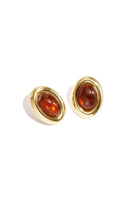 Stainless Steel Stud Earrings Ellipse Shape Casual Daily Simple Series Women's Jewelry