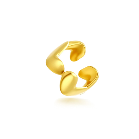 Orecchini a clip da donna Simple Series Heart in acciaio inossidabile, impermeabili, color oro.