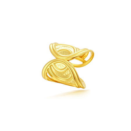 Orecchini da donna Simple Series con motivo floreale e foglia, in acciaio inossidabile, impermeabili, colore oro.
