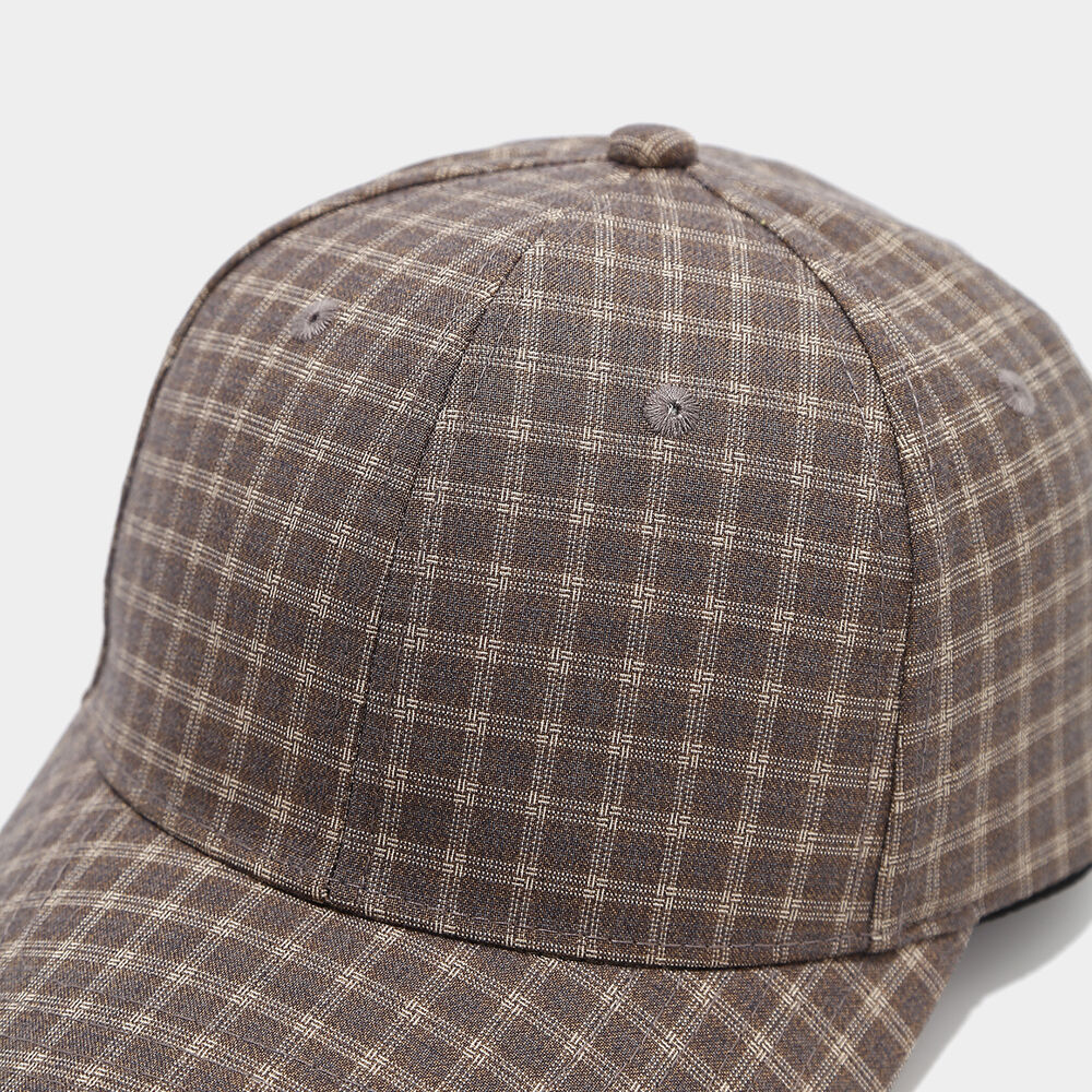 Simple Series Casual Solid Color Plaid Cotton Unisex Baseball Cap h5Picture5