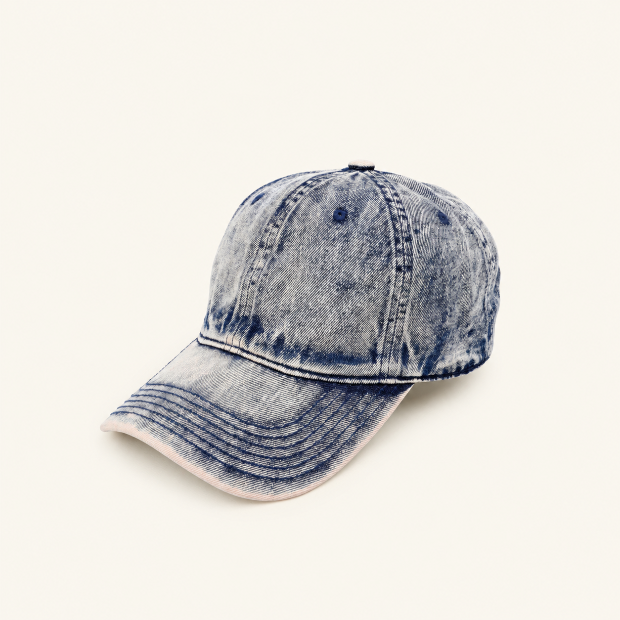 Eenvoudige Serie Casual Baseballpet Van Effen Patchworkstof Met Kleurverloop