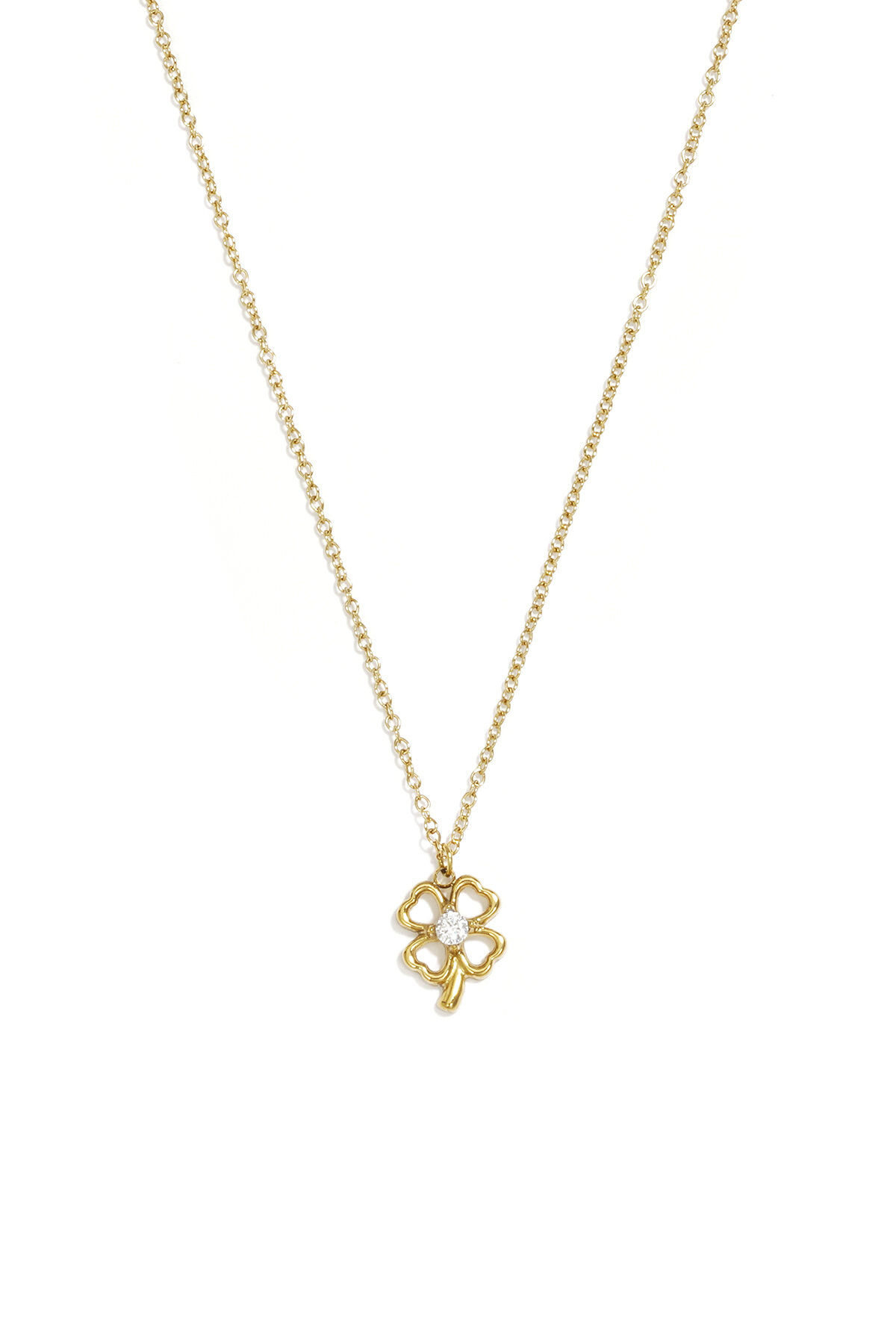 14K Gold Plated Stainless Steel Pendant Necklaces Clover Casual Simple Series Women's Jewelry h5 