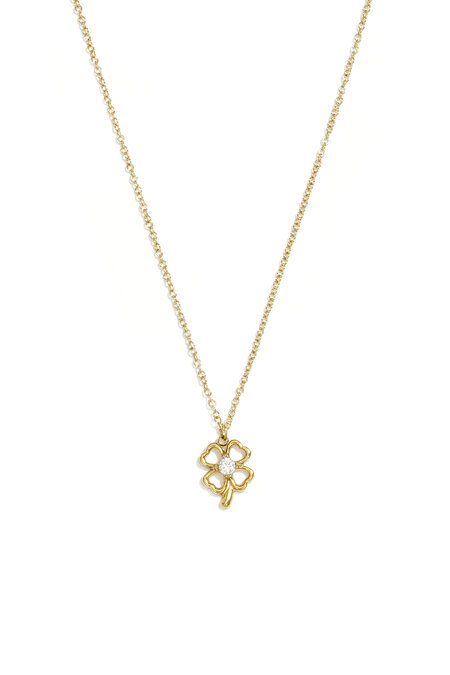 Collane Con Pendente In Acciaio Inossidabile Placcato Oro 14 Carati, Serie Clover Casual Simple, Gioielli Da Donna