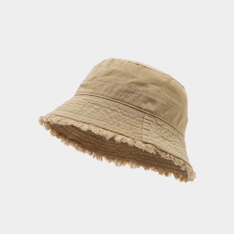 Eenvoudige Serie Dagelijkse Effen Katoenen Bucket Hats Met Kwastjes