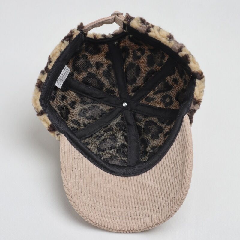 Simple Series Retro Leopard Print Corduroy Baseball Cap h5Picture5
