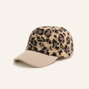 Simple Series Retro Leopard Print Corduroy Baseball Cap h5 Picture2