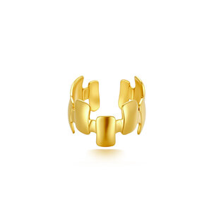 Boucles D'Oreilles Manchette Pour Femme, Forme Géométrique Simple En Forme De Cœur Et De Fleur, En Acier Inoxydable Étanche, Couleur Or h5