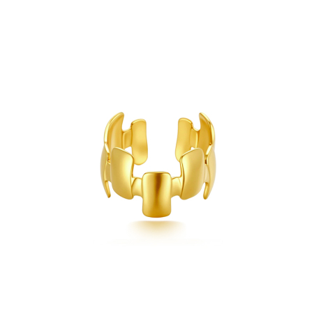 Orecchini da donna semplici a forma di cuore con fiori e motivi geometrici, in acciaio inossidabile impermeabile color oro.