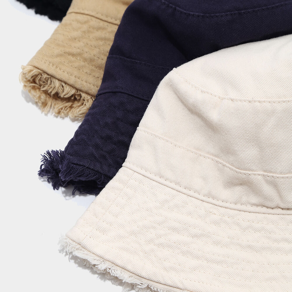 Simple Series Daily Solid Color Tassel Cotton Bucket Hats h5Picture6