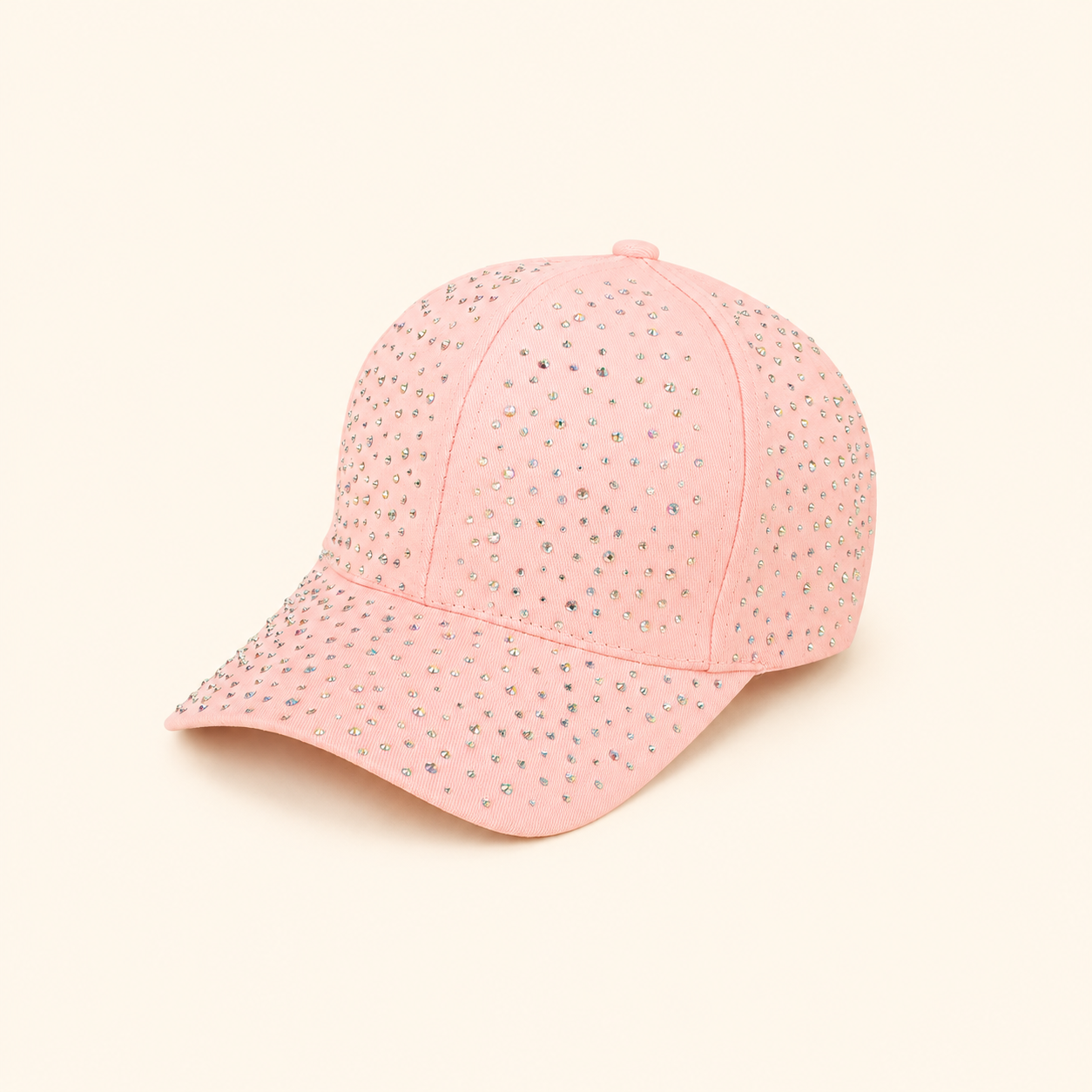 Eenvoudige Serie Casual Effen Katoenen Baseballpet Met Strass-Steentjes