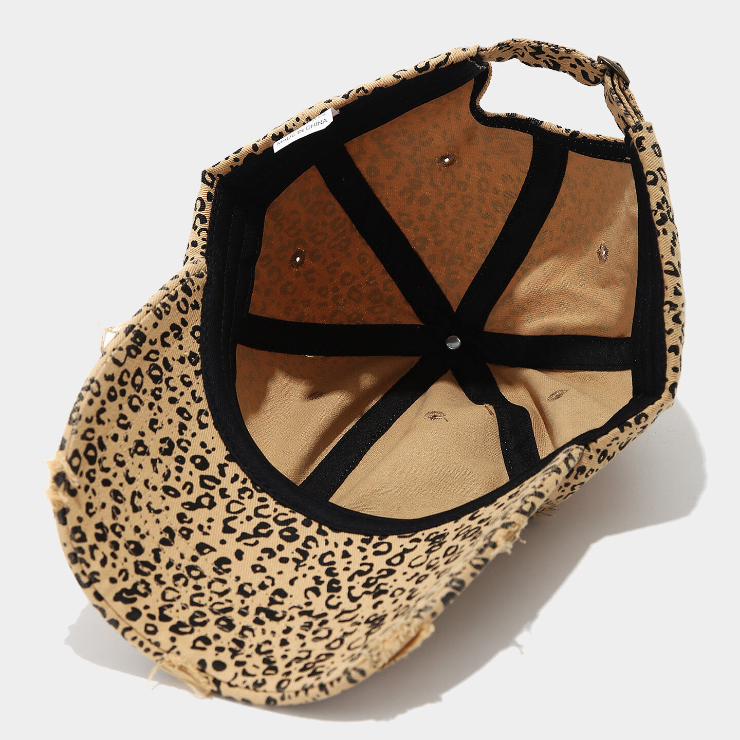 Simple Series Retro Baseball Cap Met Luipaardprint Van Katoen Afbeelding6