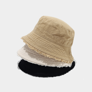 Simple Series Daily Solid Color Tassel Cotton Bucket Hats h5 Picture2