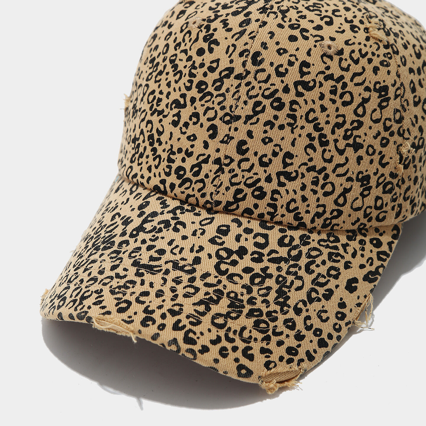 Simple Series Retro Baseball Cap Met Luipaardprint Van Katoen h5 Afbeelding4