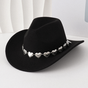 Sombreros De Copa De Tela Lisa Con Estampado De Corazón Bohemio De La Serie Simple h5