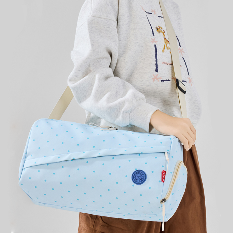 Bolsos Redondos De Poliéster Para Mujer, Estilo Casual, Con Estampado De Lunares En Color Liso. Imagen4