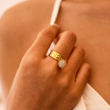 Simple Series Daily Circle Stainless Steel Waterproof   Gold Color  Women‘s Statement Rings 2