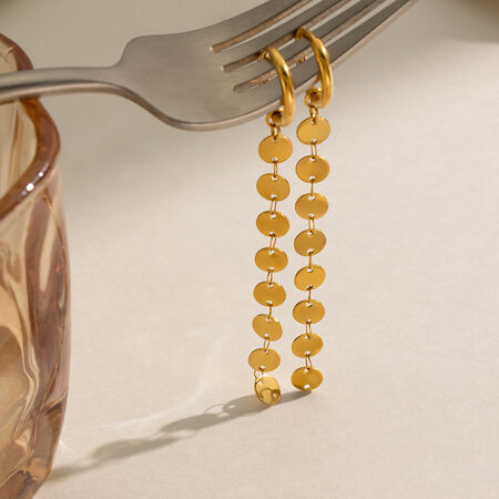 Tassel Stainless Steel Waterproof Gold Color Women's Dangle Earrings