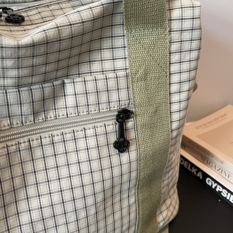 Estilo Casual Ninguno Color Liso Tela A Cuadros Bolsas Cuadradas Para Mujer Deportes Y Viajes h5 Imagen6