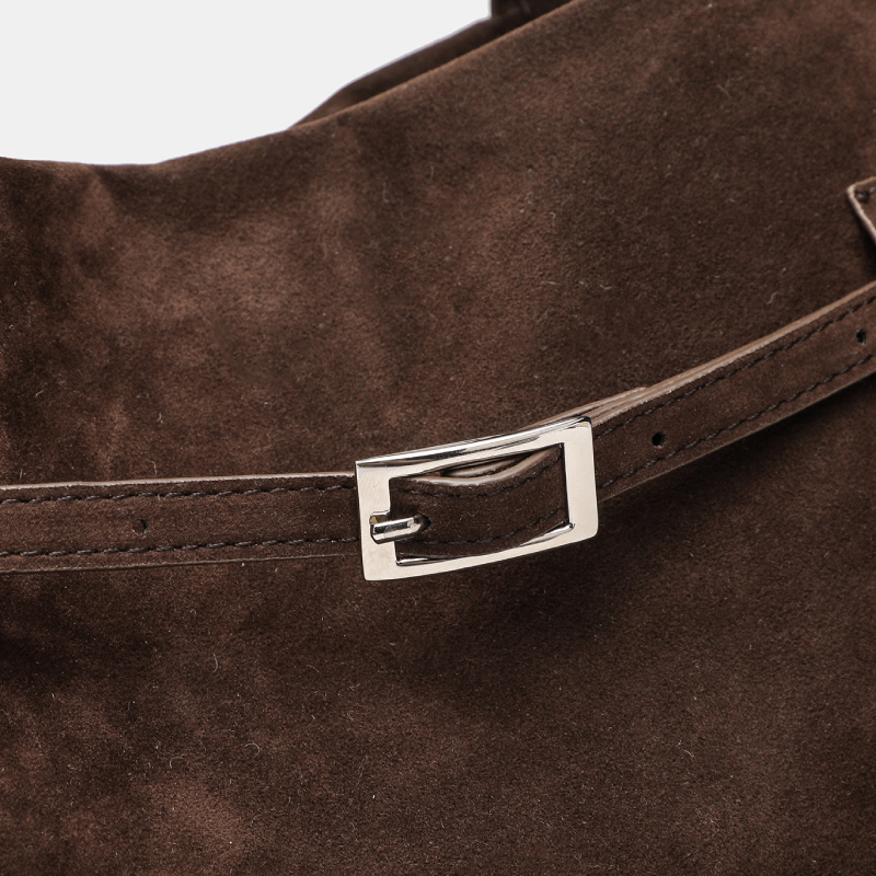 Bolsos De Mano Para Mujer De Estilo Casual Con Herrajes Metálicos Y Diseño Liso En Ante. h5 Imagen7