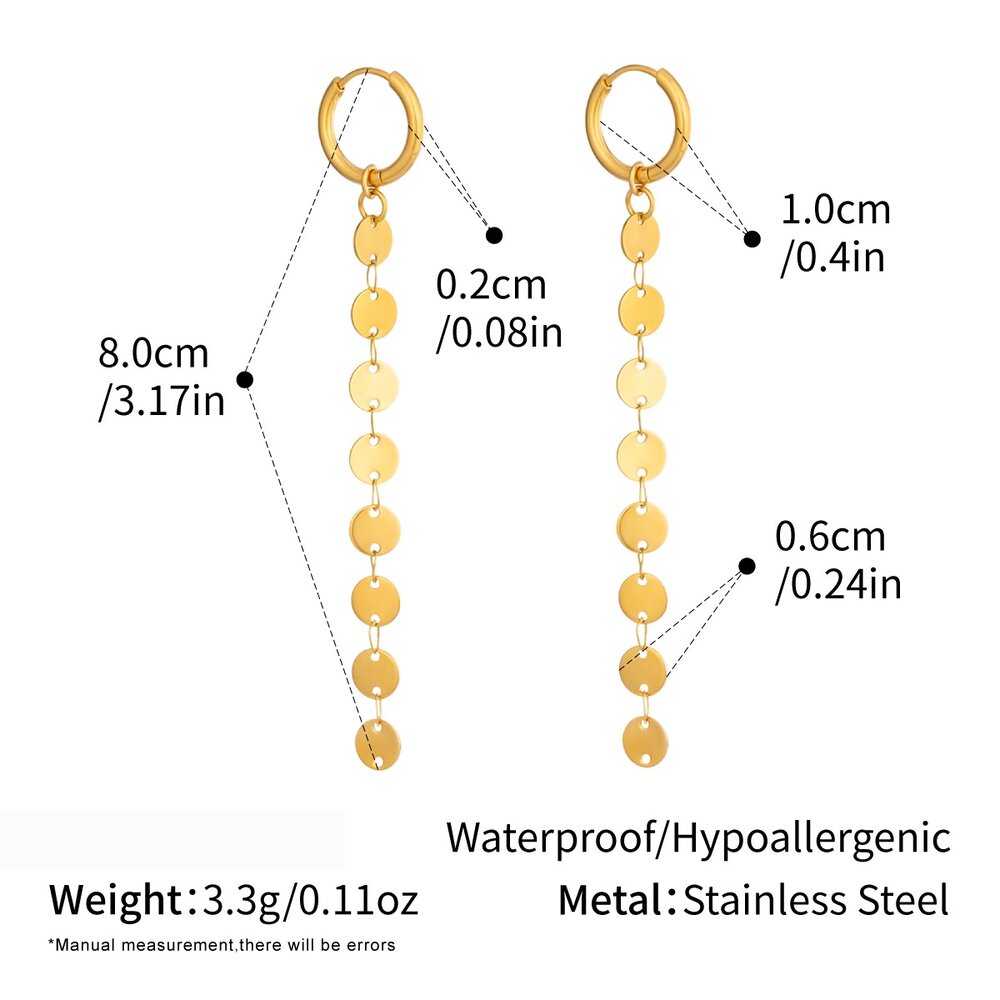 Boucles D'Oreilles Pendantes Pour Femmes, En Acier Inoxydable Imperméable, Couleur Or, Avec Pompon