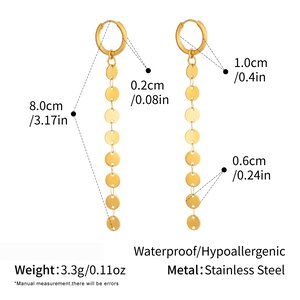 Boucles D'Oreilles Pendantes Pour Femmes, En Acier Inoxydable Imperméable, Couleur Or, Avec Pompon h5