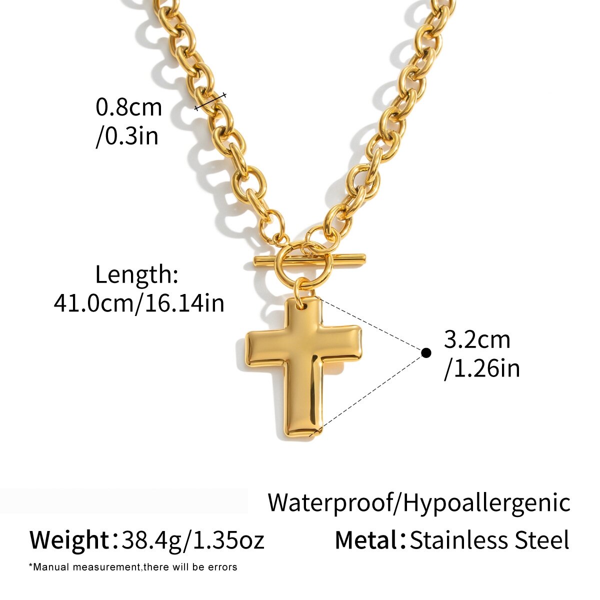 Colliers Pendentifs Pour Femmes En Acier Inoxydable, Couleur Or, En Forme De Croix h5 