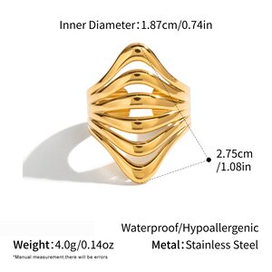 Bagues Minimalistes En Acier Inoxydable, Couleur Or, Forme Irrégulière, Étanches. h5