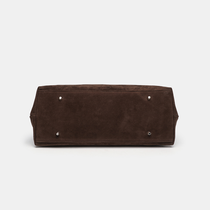 Bolsos De Mano Para Mujer De Estilo Casual Con Herrajes Metálicos Y Diseño Liso En Ante. Imagen5