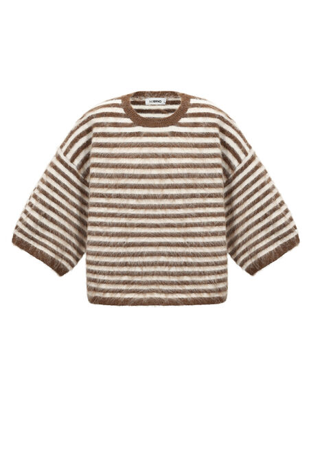 Strickpullover Aus Polyesterfaser (Polyester), Gestreift, Lässige Herbst-/Winterkleidung 2