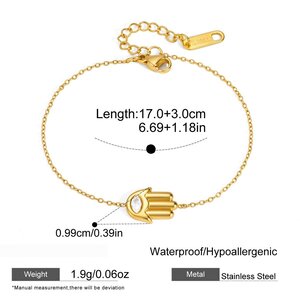 Simple Series Daily Irregular Shape Chain Stainless Steel Waterproof Gold Color Zircon Women's Charm Bracelets h5