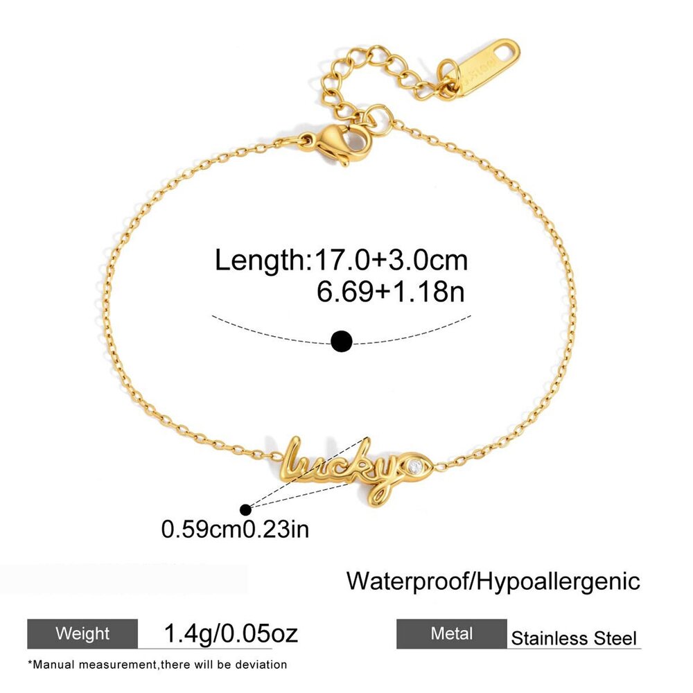 Simple Series Elegant Devil's Eye Stainless Steel Waterproof Zircon Women's Charm Bracelets