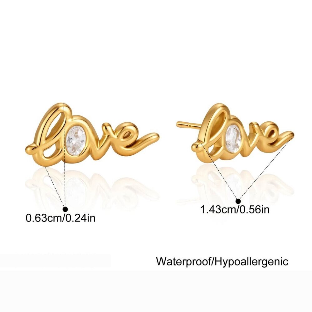 Simple Series Simple Letter Stainless Steel Waterproof Gold Color Women's Necklaces Sets