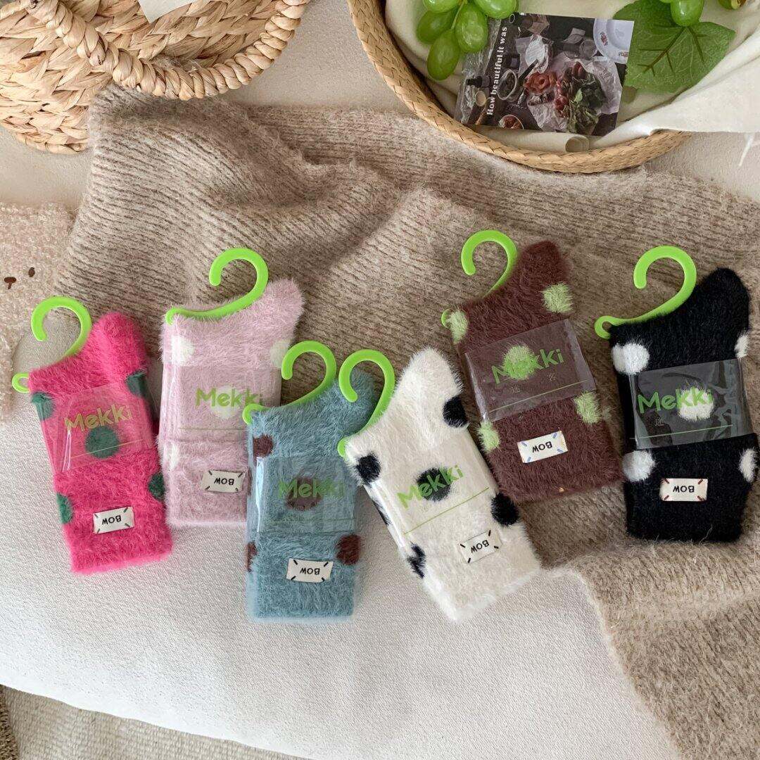 High Bounce Casual Polka Dots Color Clash Polka Dot Mid-Calf Socks