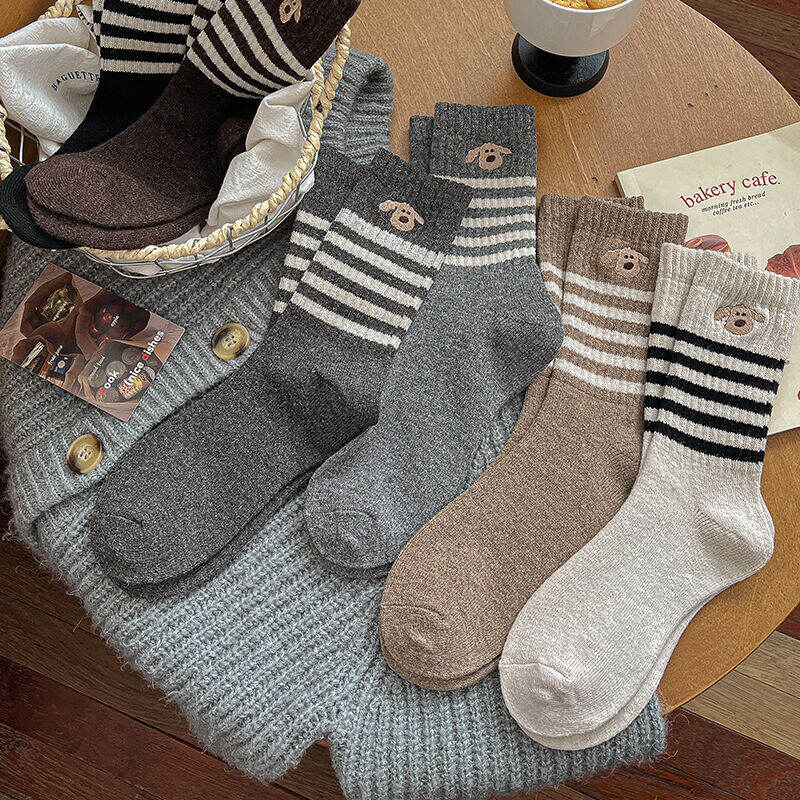 Basic Stripes Animal Mid-Calf Socks