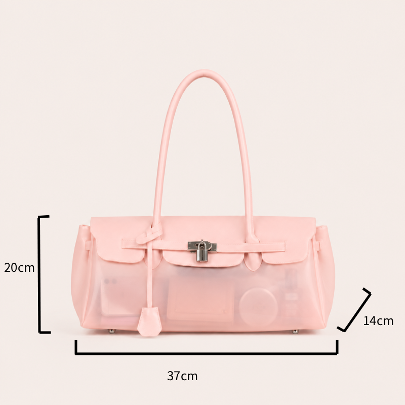 Casual Style Pvc / Transparent Solid Color Clear Fashion Handbag Women's East-West Bag h5 Picture5