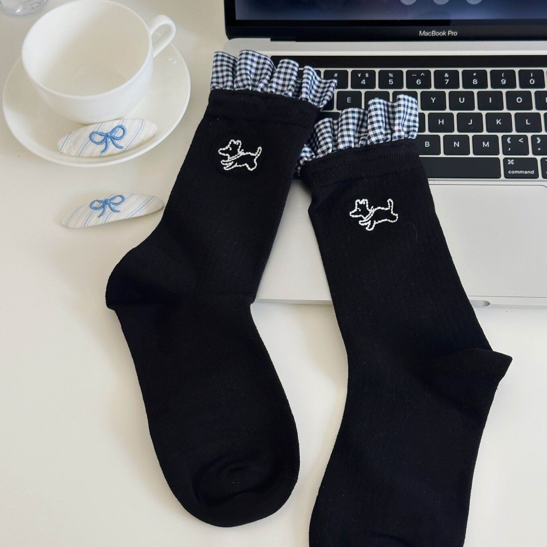 Basic Animal Checkered Mid-Calf Socks
