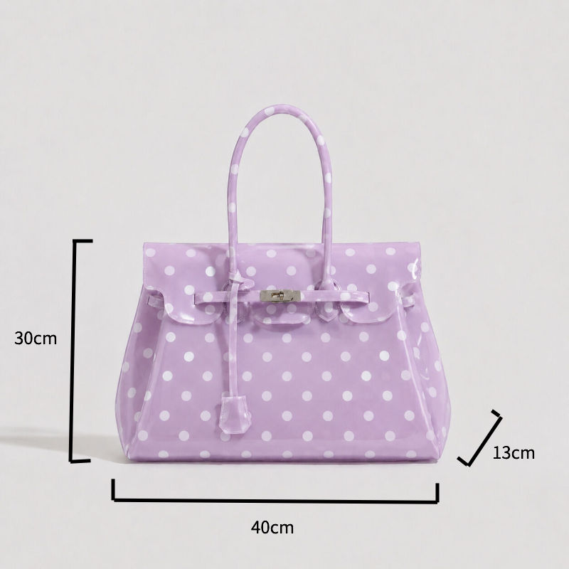 Casual Style Pvc / Transparent Solid Color Polka Dots Jelly Bag Women's Square Bag h5Picture4