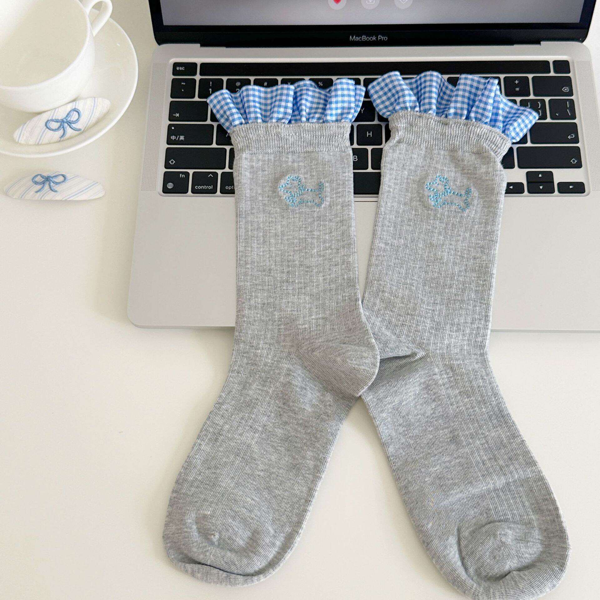Basic Animal Checkered Mid-Calf Socks 2