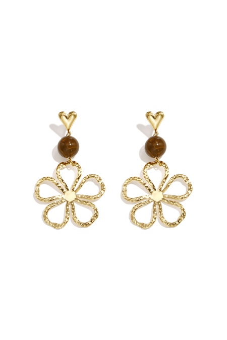 Stainless Steel Dangle Earrings Flower Daily Simple Series Women's jewelry