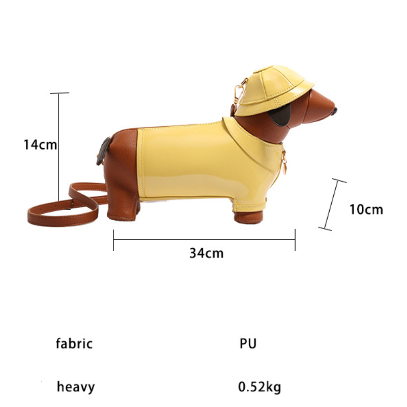Streetwear Style Patchwork Dachshund Patchwork Mixed Color Pu Women's East-West Bag h5Picture7