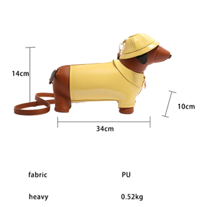 Streetwear Style Patchwork Dachshund Patchwork Mixed Color Pu Women's East-West Bag h5 Picture7