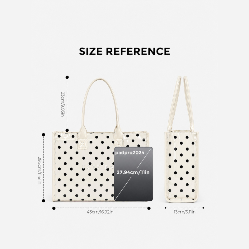 Parisian Chic Style Pvc / Transparent Printed Letter Solid Color Polka Dots Pvc Women's Tote Bags h5Picture5
