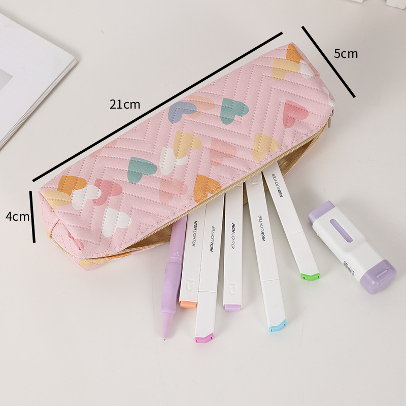 Simple Series Sweet Pu Heart Mixed Color Pen Pouches h5Picture7