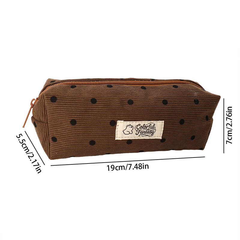 Simple Series Casual Polyester Solid Color Polka Dots Pen Pouches h5Picture6