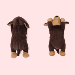 Simple Series Cute Imitation Fur Animal Mixed Color Dachshund Pen Pouches h5 Picture4