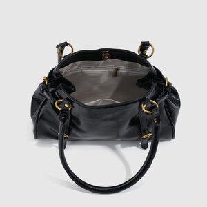 Streetwear Style Metal Hardware Solid Color Pu Women's Bowling Handbags h5 Picture6