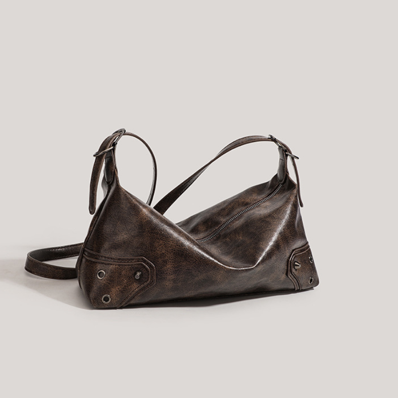 Casual Style Metal Hardware Solid Color Premium Quality Pu Women's East-West Shoulder Bags h5Picture3