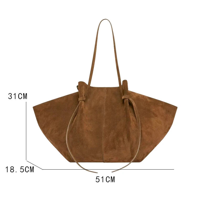 Casual Style None Solid Color Twist Suede Women's Trapezoid Shoulder Bags h5Picture7