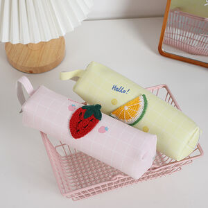 Eenvoudige Serie Casual Pu-Pennenetuis Met Fruitruitpatroon En Aardbeimotief. h5 Afbeelding2